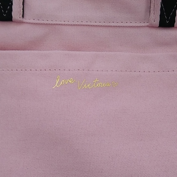 VICTORIA'S Secret Black Pink & Gold Love Made Me Do It Tote Bag - Picture 6 of 9
